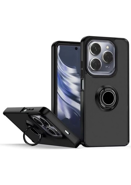 Infinix Hot 40 Pro Kılıf Montreal Yüzüklü Standlı Arkası Buğulu