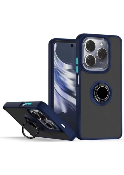 Infinix Hot 40 Pro Kılıf Montreal Yüzüklü Standlı Arkası Buğulu