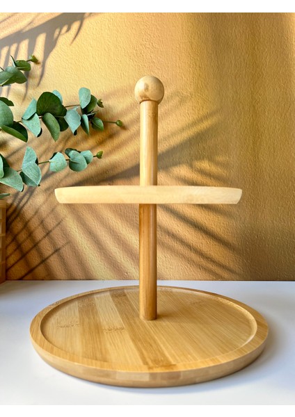 2 Katlı Bambu Servis Tabağı Sunumluk modelleri