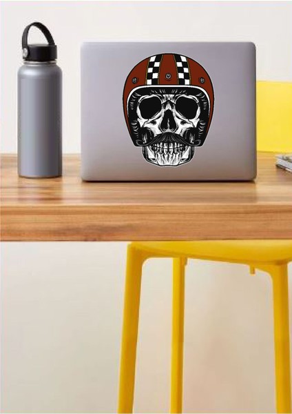 Bıyıklı Kasklı Kurukafa Sticker 00517 fiyatları