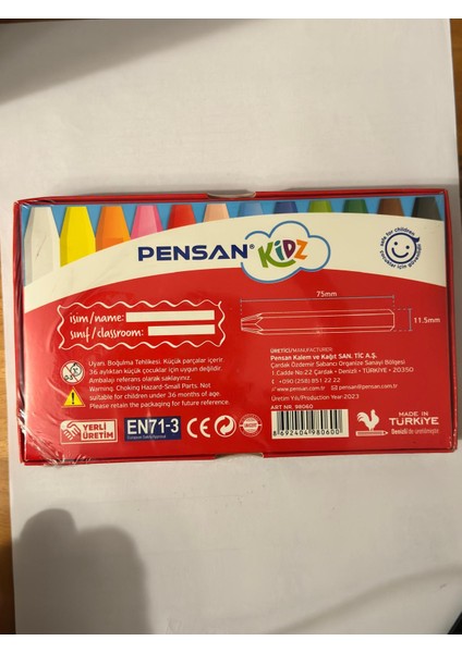 12 Renk Kidz Pastel Boya