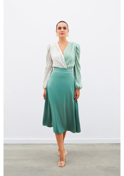 Midi Boy Saten Etek - Haki fırsatları