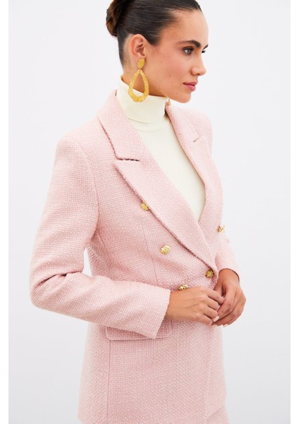 Düğme Detaylı Tüvit Ceket - Pudra fırsatları