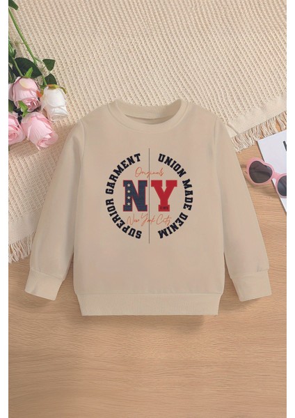 Trend Premium Nyc Newyork City Baskılı Oversize Kapüşonlu Çocuk Sweatshirt 13642