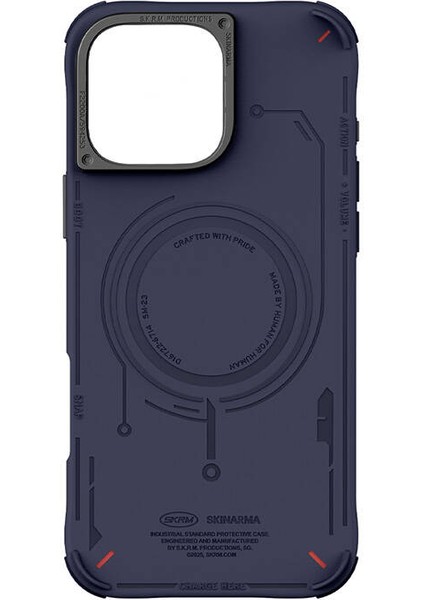 iPhone 16 Pro Max Uyumlu Kılıf Magsafe Özellikli Metal Kamera Çerçeveli Skinarma Mecha Serisi Mavi fiyatları
