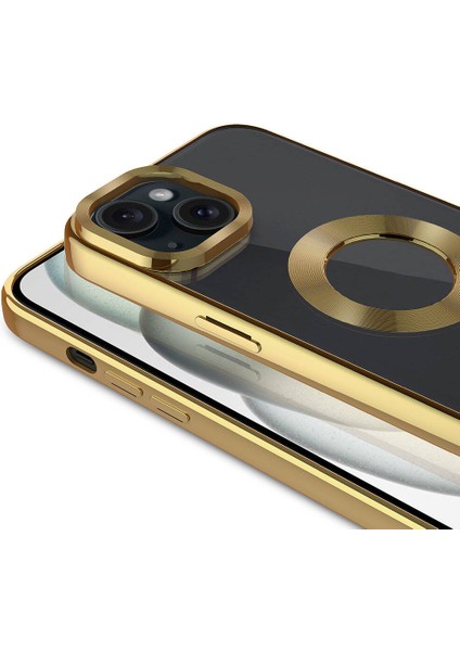 - Apple iPhone 15 - Kılıf Tek Kamera Çerçeveli Logo Gösteren Omega Kapak - Lacivert