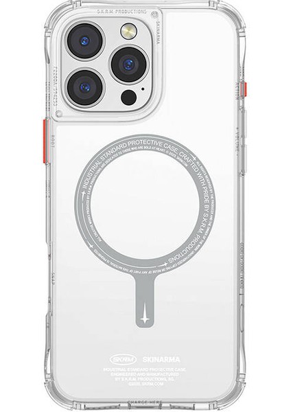 iPhone 16 Pro Uyumlu Kılıf Magsafe Şarj Özellikli Şeffaf Airbag Tasarımlı Skinarma Saido Şeffaf