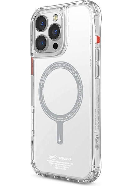 iPhone 16 Pro Uyumlu Kılıf Magsafe Şarj Özellikli Şeffaf Airbag Tasarımlı Skinarma Saido Şeffaf modelleri