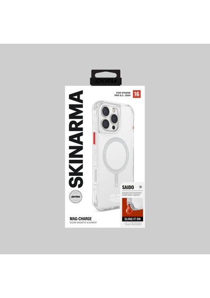 iPhone 16 Pro Uyumlu Kılıf Magsafe Şarj Özellikli Şeffaf Airbag Tasarımlı Skinarma Saido Şeffaf indirimleri