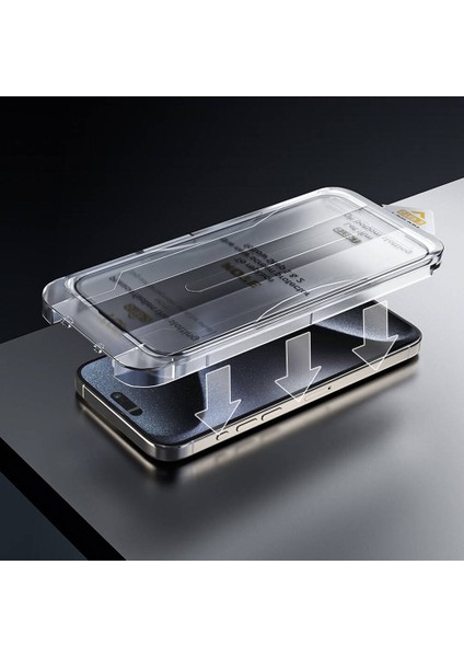 iPhone 15 Pro Max Hayalet Cam Ekran Koruyucu Wiwu WI-SQ009 Iprivacy Temperli Uygulama Aparatlı