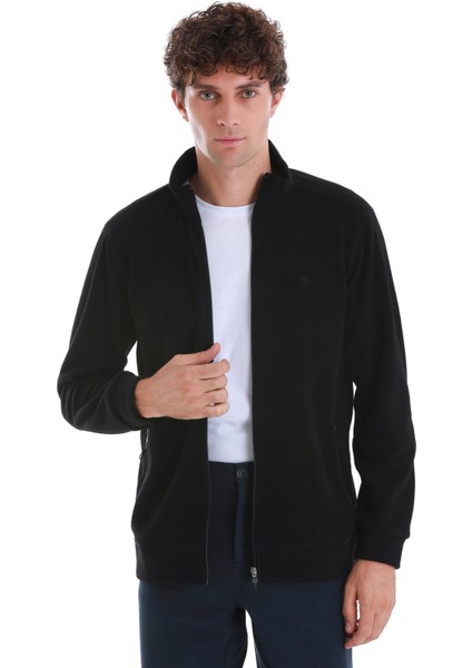 Siyah Regular Fit Tam Fermuarlı Polar Sweatshirt fırsatları