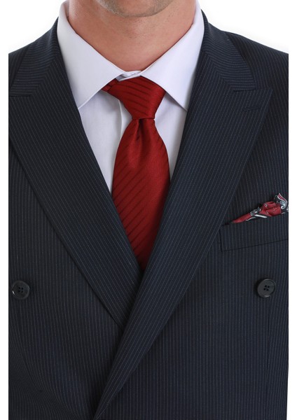 Bordo Çizgili Kravat Şık Tasarım 100% Micro Polyester Erkek Kullanımı İçin