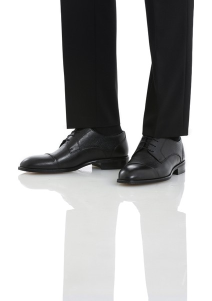 Siyah Klasik Bağcıklı Deri Ayakkabı fiyatları