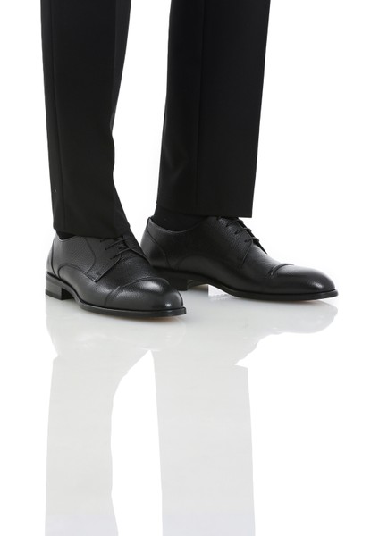 Siyah Klasik Bağcıklı Deri Ayakkabı modelleri