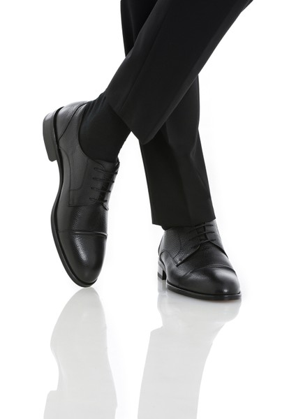 Siyah Klasik Bağcıklı Deri Ayakkabı fırsatları