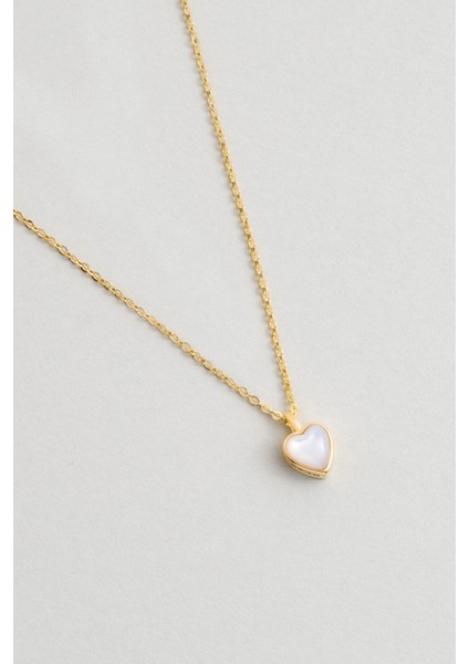 Büyülü Kalp 18 Ayar Sarı Altın Kaplama 44 cm Gümüş Minimal Kolye fiyatları