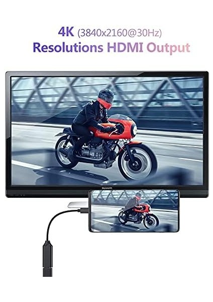4K@60Hz Type C To Displayport Dönüştürücü Çevirici Adaptör Type C (Erkek) To Displayport (Dişi)