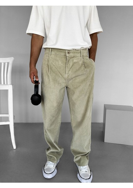 Erkek Baggy Fit Kadife Pantolon Mint fiyatları