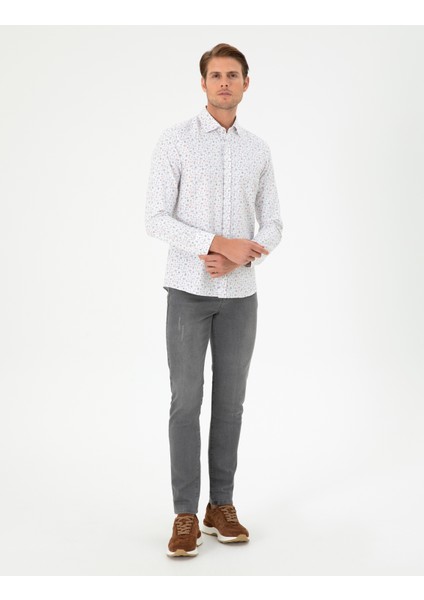 Erkek Turuncu Slim Fit Uzun Kollu Gömlek 50298170-VR051