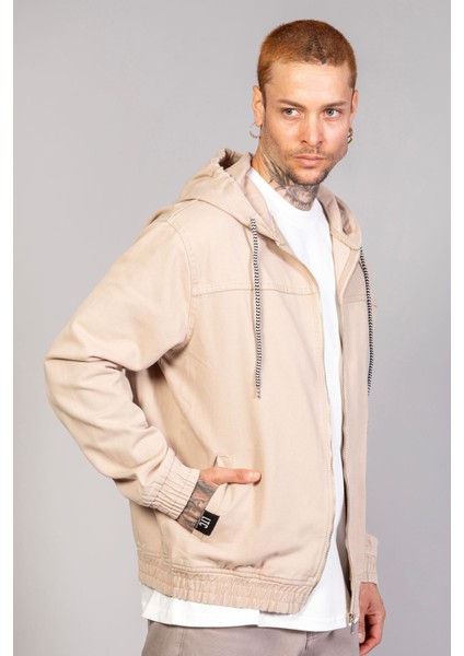 Erkek Kapüşonlu Oversize Marsıan Bej Kot Ceket fiyatları