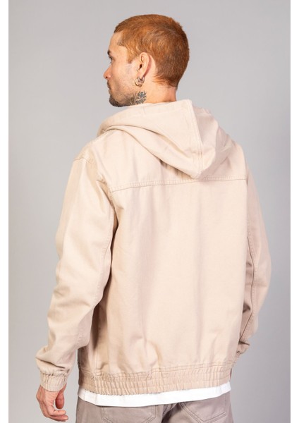 Erkek Kapüşonlu Oversize Marsıan Bej Kot Ceket fırsatları