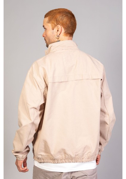 Oversize Bej Yıkamalı Modelli Erkek Fermuarlı Bomber Kot Ceket fırsatları
