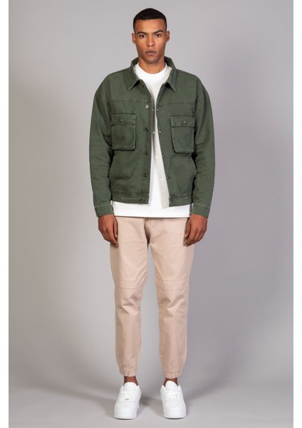 Erkek Haki Körüklü Cep Oversize Kot Ceket fırsatları