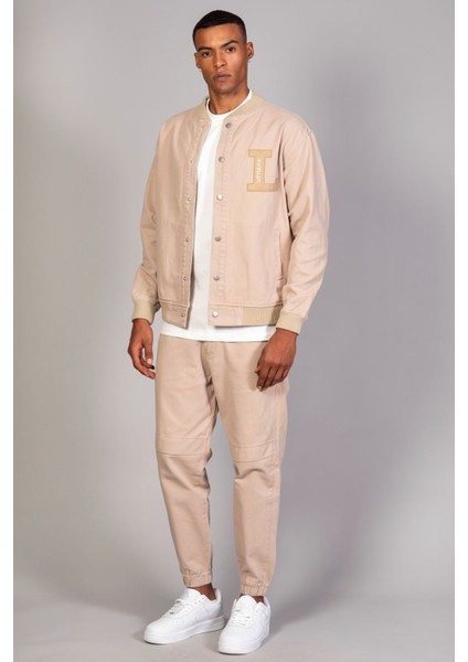 Bej Erkek Çıtçıtlı Oversize Ribana Detay Kot Ceket indirimleri