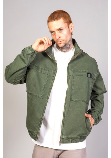 Oversize Haki Yıkamalı Modelli Erkek Fermuarlı Bomber Kot Ceket fiyatları
