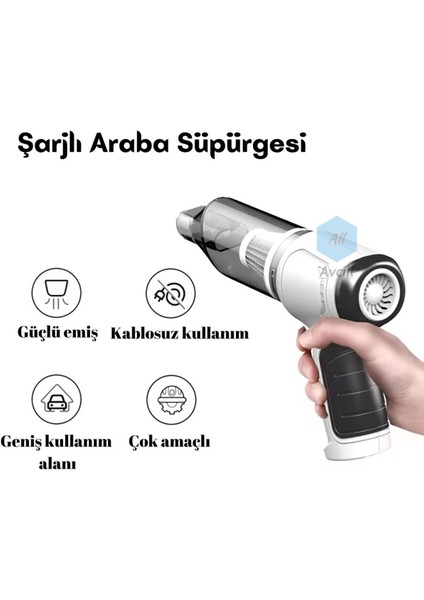 Pro 120W 9000PA Güçlü Emiş ve Üfleme Özellikli Ev Araç Kablosuz Şarjlı El Süpürgesi fırsatları