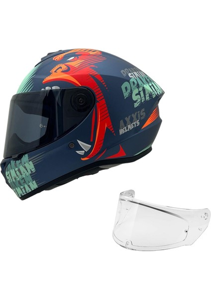 Draken S Simian Mat Green Desenli Motosiklet Kaskı Çift Vizörlü