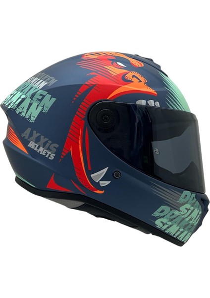 Draken S Simian Mat Green Desenli Motosiklet Kaskı Çift Vizörlü modelleri