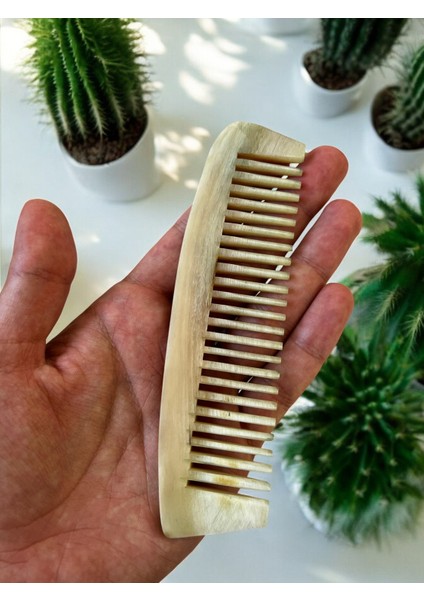 Yerli Üretim Koç Boynuzu Kemik Tarak - El Yapımı Klasik - 14 - 16 cm Arası