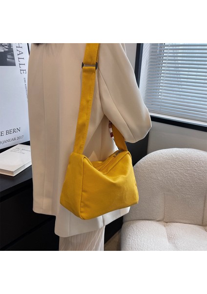 Yeaın Omuz Çantası Yüksek Kaliteli Kanvas Kumaş Kentsel Kare Çanta Tarzı, Siyah (Yurt Dışından) fiyatları