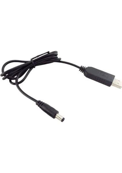 5V 2A'DAN 9V 1A'YE USB Güçlendirici 1 Metre Kablo (2.1mm Jaklı Led'siz)