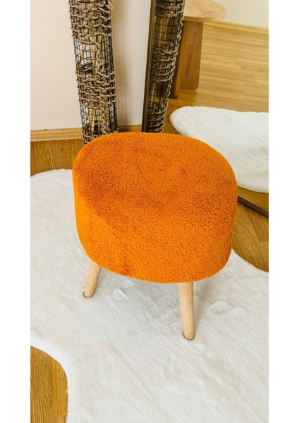 Ahşap Ayaklı Teddy Kumaş Dekoratif Puf Bench fiyatları