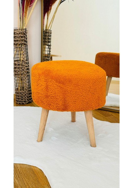 Ahşap Ayaklı Teddy Kumaş Dekoratif Puf Bench modelleri