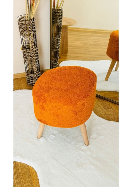 Ahşap Ayaklı Teddy Kumaş Dekoratif Puf Bench indirimleri