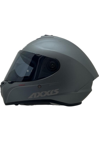 Draken S Solid Mat Titanyum Desenli Motosiklet Kaskı Çift Vizörlü