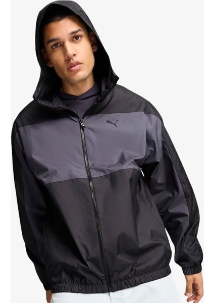 Mesh Lined Erkek Siyah Rüzgarlık 62747301
