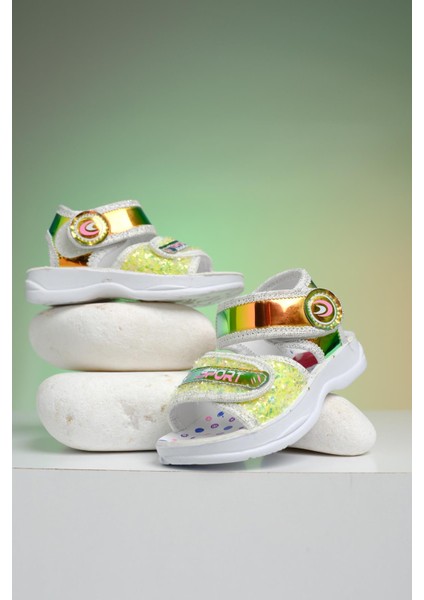 Yum Hologram Desenli Cırtlı Kız Bebek Sandalet indirimleri