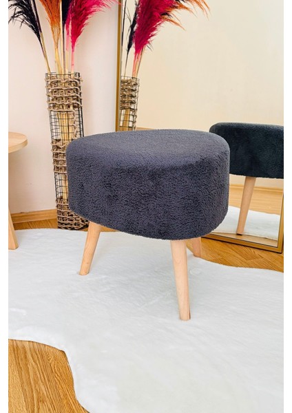 Bohem Tarz Teddy Kumaş Üçgen Puf, Makyaj Taburesi, Bench, Füme modelleri