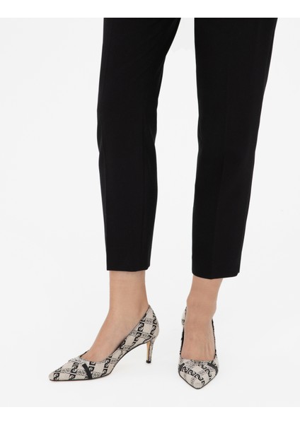 Kadın Siyah Desenli Topuklu Ayakkabı 50295561-VR046 fiyatları