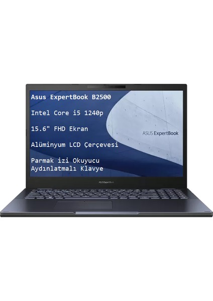 Expertbook B2500 Intel Core I5 1240P 32GB 512GB SSD 15.6" Fhd Freedos Taşınabilir Bilgisayar