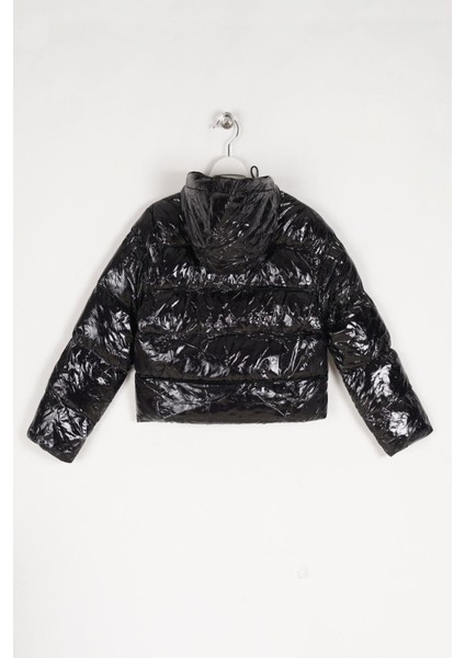 Kapüşonlu Uzun Kol Siyah Renk Kız Çocuk Mont fiyatları