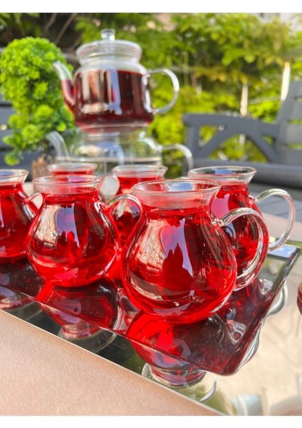 6'lı Keyfi Ala Borosilikat Cam Çay Bardağı 220ML (Keyfi Ala Çay Bardağı) indirimleri