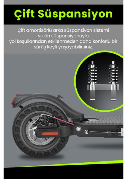Ön ve Arka Süspansiyonlu Çift Şürüş Modlu Katlanabilir Elektrikli Scooter indirimleri