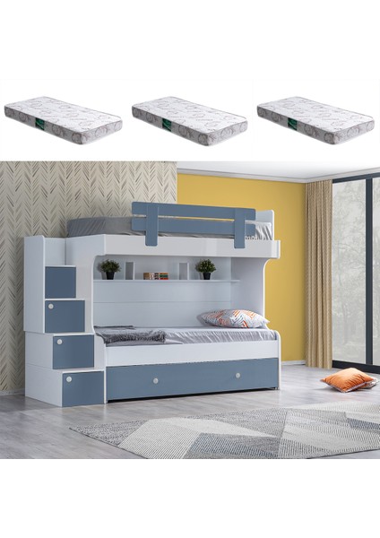 Ranza, Loof Yavrulu Ranza, Mavi + 3 Adet Comfort Yatak