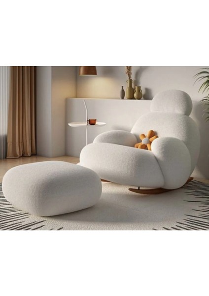 Luxehome Cozy Sallanır Berjer + Puf