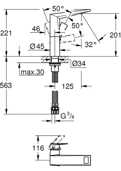 Allure Brilliant Tek Kumandalı Lavabo Bataryası L-Boyut - 24345000 fiyatları